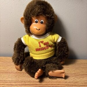 Vintage Child's‎ Play Mikey Monkey 1982 Plush Stuffed Toy Vinyl Face RARE